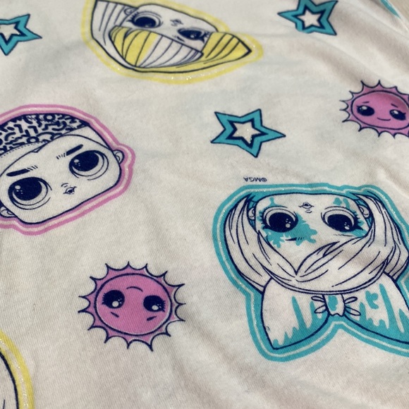 LOL Surprise Allover Face Pink/Blue/Yellow Pastel Doll Tee Shirt - Picture 2 of 4